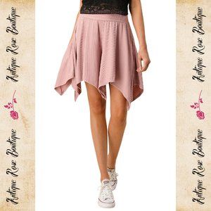 🌹 Flowy Mauve Asymmetrical Shorts